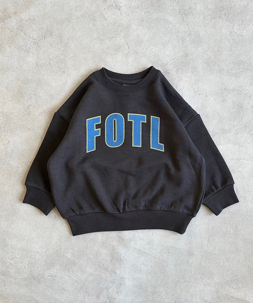 FRUIT OF THE LOOM（フルーツオブザルーム）の「【FRUIT OF THE LOOM】別注プリントトレーナ/前後プリント（80～160cm）（スウェット・キッズ・チャコール/グリーン/オフホワイト・120/110/130/140/150/160/90/100/80）」の4枚目の写真