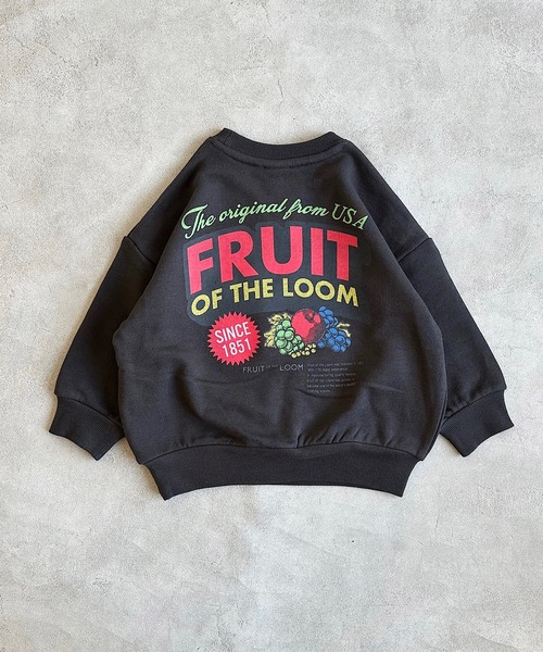 FRUIT OF THE LOOM（フルーツオブザルーム）の「【FRUIT OF THE LOOM】別注プリントトレーナ/前後プリント（80～160cm）（スウェット・キッズ・チャコール/グリーン/オフホワイト・120/110/130/140/150/160/90/100/80）」の5枚目の写真