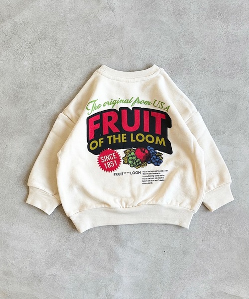 FRUIT OF THE LOOM（フルーツオブザルーム）の「【FRUIT OF THE LOOM】別注プリントトレーナ/前後プリント（80～160cm）（スウェット・キッズ・チャコール/グリーン/オフホワイト・120/110/130/140/150/160/90/100/80）」の10枚目の写真