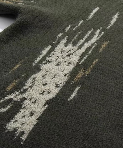 Theater code（シアターコード）の「paint design pullover knit/ペイントデザイン プルオーバー ニット（ニット/セーター・メンズ・ブラック/グリーン・3/2）」の4枚目の写真