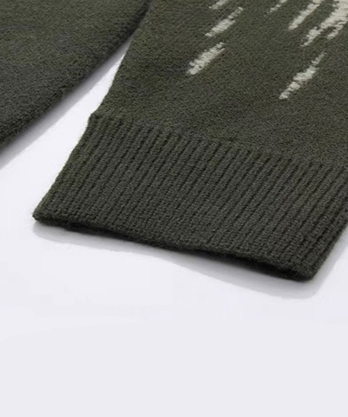 Theater code（シアターコード）の「paint design pullover knit/ペイントデザイン プルオーバー ニット（ニット/セーター・メンズ・ブラック/グリーン・3/2）」の5枚目の写真