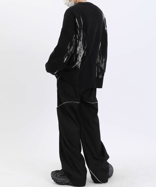 Theater code（シアターコード）の「paint design pullover knit/ペイントデザイン プルオーバー ニット（ニット/セーター・メンズ・ブラック/グリーン・3/2）」の15枚目の写真