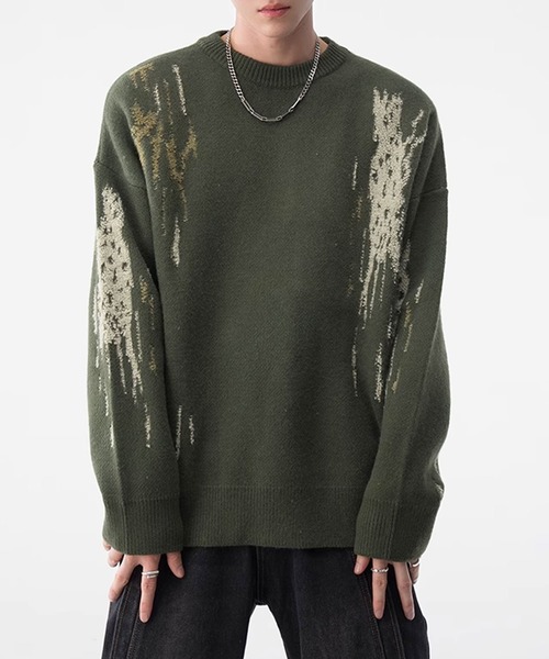 Theater code（シアターコード）の「paint design pullover knit/ペイントデザイン プルオーバー ニット（ニット/セーター・メンズ・ブラック/グリーン・3/2）」の17枚目の写真
