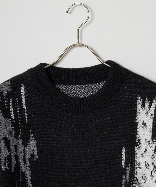 Theater code（シアターコード）の「paint design pullover knit/ペイントデザイン プルオーバー ニット（ニット/セーター・メンズ・ブラック/グリーン・3/2）」の21枚目の写真