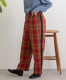 タータンチェックサイドラインパンツ