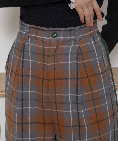 POU DOU DOU(プードゥドゥ)の「タータンチェックサイドラインパンツ(その他パンツ・レディース・ブラウン/ダークグレー・3)」の10枚目の写真