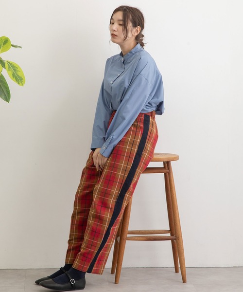 POU DOU DOU(プードゥドゥ)の「タータンチェックサイドラインパンツ(その他パンツ・レディース・ブラウン/ダークグレー・3)」の15枚目の写真