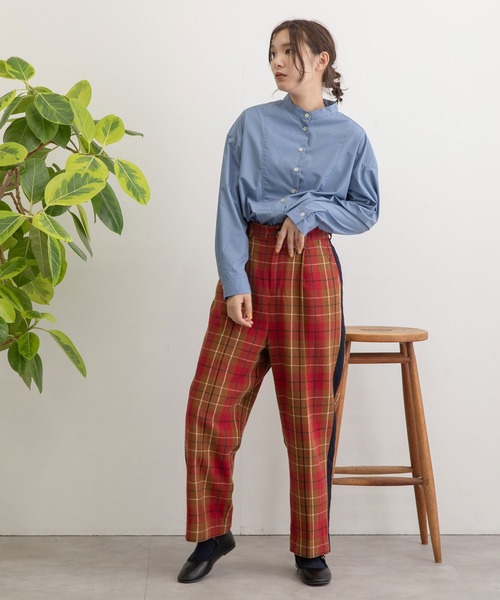 POU DOU DOU(プードゥドゥ)の「タータンチェックサイドラインパンツ(その他パンツ・レディース・ブラウン/ダークグレー・3)」の16枚目の写真