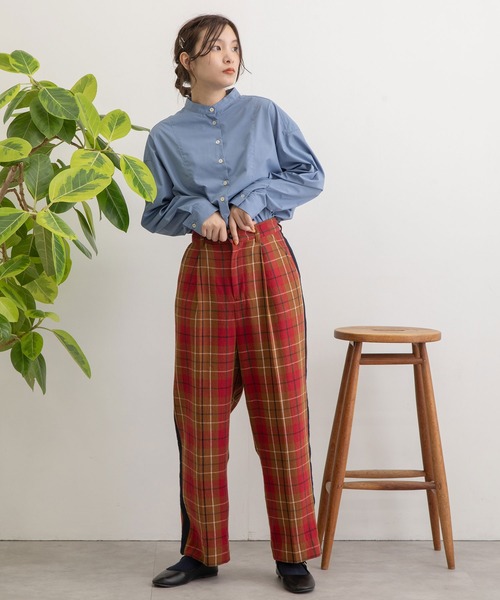 POU DOU DOU(プードゥドゥ)の「タータンチェックサイドラインパンツ(その他パンツ・レディース・ブラウン/ダークグレー・3)」の17枚目の写真