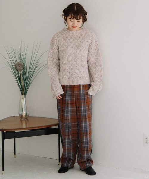 POU DOU DOU(プードゥドゥ)の「タータンチェックサイドラインパンツ(その他パンツ・レディース・ブラウン/ダークグレー・3)」の22枚目の写真