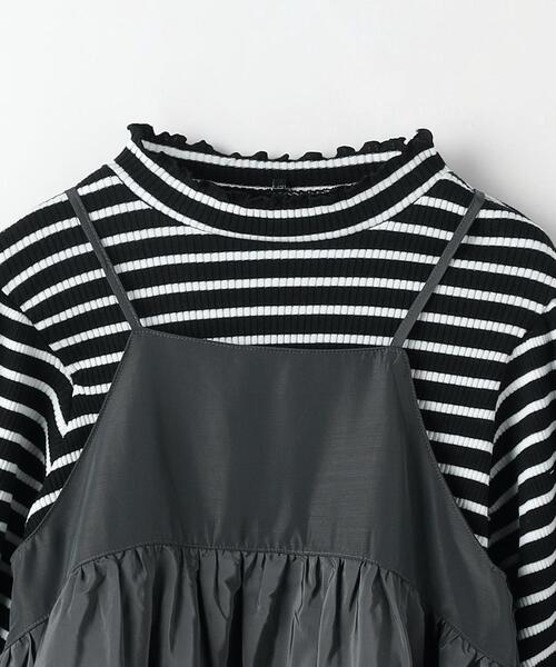 green label relaxing（グリーンレーベルリラクシング）の「テレコボーダー×タフタワンピース セット 110-130cm（ワンピース・キッズ・ダークグレー/オフホワイト・110cm/120cm/130cm）」の5枚目の写真