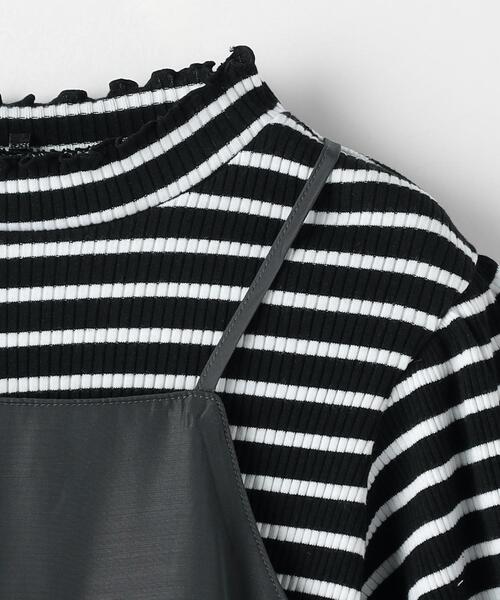 green label relaxing（グリーンレーベルリラクシング）の「テレコボーダー×タフタワンピース セット 110-130cm（ワンピース・キッズ・ダークグレー/オフホワイト・110cm/120cm/130cm）」の6枚目の写真