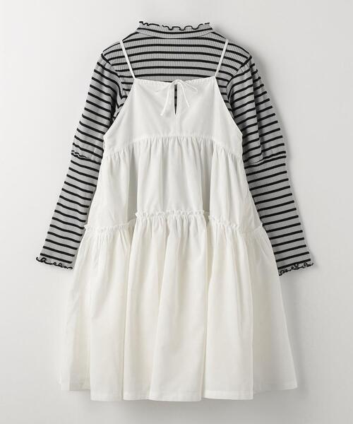 green label relaxing（グリーンレーベルリラクシング）の「テレコボーダー×タフタワンピース セット 110-130cm（ワンピース・キッズ・ダークグレー/オフホワイト・110cm/120cm/130cm）」の17枚目の写真