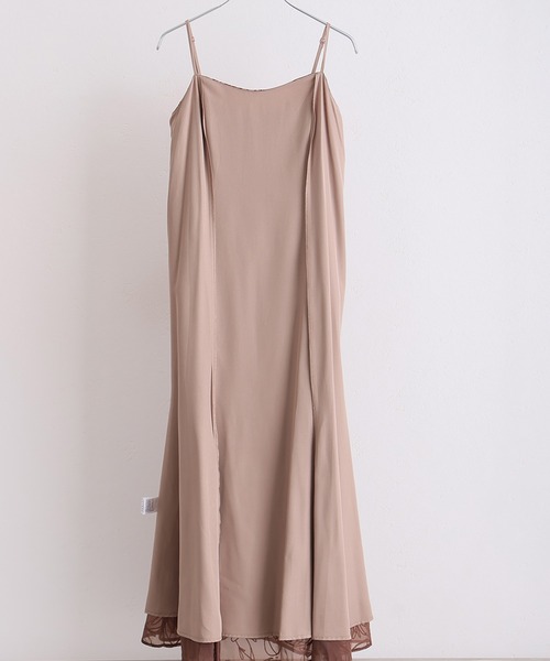 オケージョンドレス 結婚式 同窓会 パーティードレスオーガンジー袖