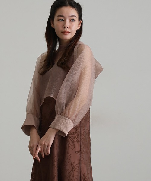 atlo(アトロ)の「オケージョンドレス 結婚式 同窓会 パーティー ドレス オーガンジー 袖あり ロング&セレモニー フォーマル ワンピース お呼ばれ 二次会 成人式 謝恩会 20代 30代(ドレス・レディース・ブラック/ブルー/ブラウン/グリーン/ピンクベージュ・M)」の17枚目の写真