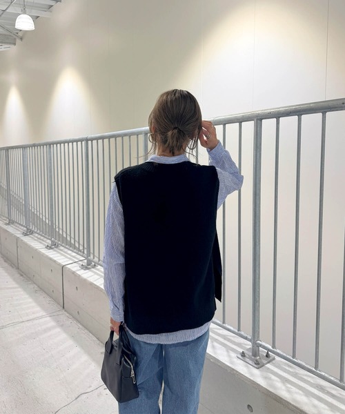 オーバーニットベスト(chiica select) / Vネック シンプル オーバー
