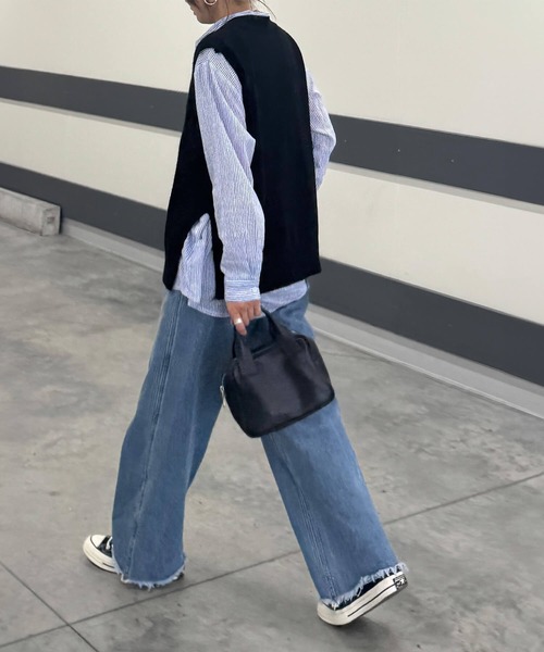 オーバーニットベスト(chiica select) / Vネック シンプル オーバー