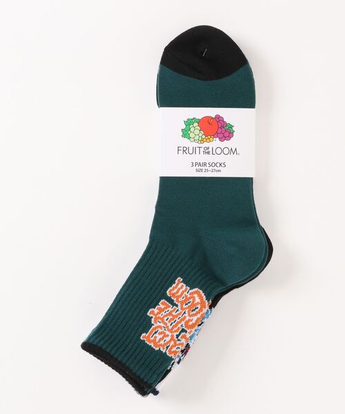 FRUIT OF THE LOOM(フルーツオブザルーム)の「【FRUIT OF THE LOOM】FTLトップラインロゴ/クォーター丈ソックス/メンズ/3足セット(ソックス/靴下・メンズ・マルチ・25cm~27cm)」の1枚目の写真