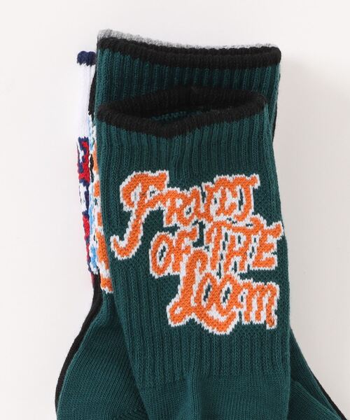 FRUIT OF THE LOOM(フルーツオブザルーム)の「【FRUIT OF THE LOOM】FTLトップラインロゴ/クォーター丈ソックス/メンズ/3足セット(ソックス/靴下・メンズ・マルチ・25cm~27cm)」の3枚目の写真