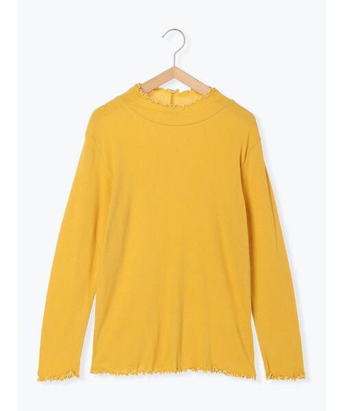 Samansa Mos2（サマンサ モスモス）の「シアーリブ配色メローカットソー（Tシャツ/カットソー・レディース・キナリ/パープル/ピンク/ブラック/グリーン/イエロー・F）」の6枚目の写真