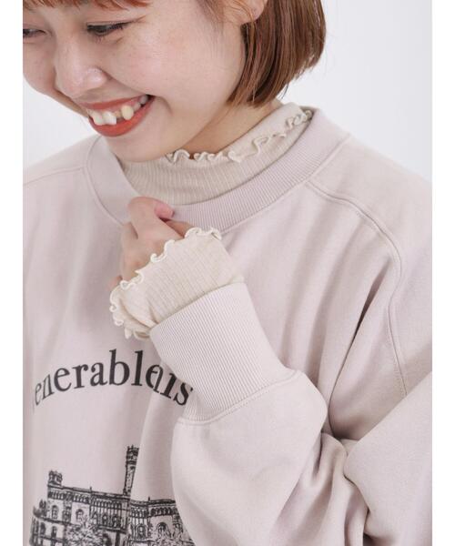 Samansa Mos2（サマンサ モスモス）の「シアーリブ配色メローカットソー（Tシャツ/カットソー・レディース・キナリ/パープル/ピンク/ブラック/グリーン/イエロー・F）」の7枚目の写真