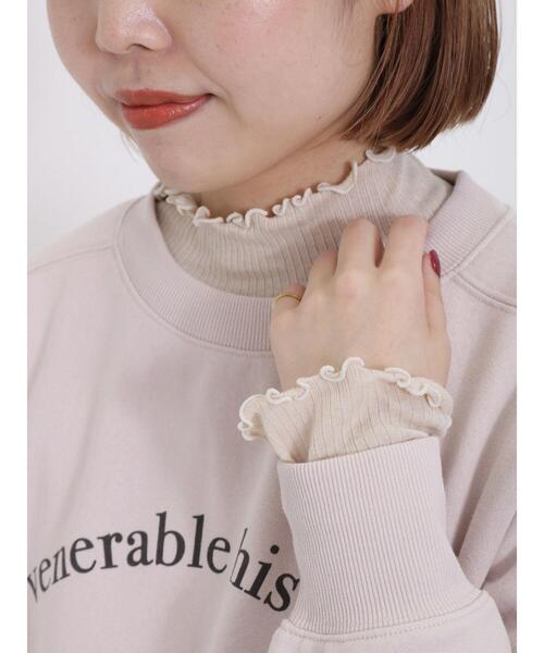 Samansa Mos2（サマンサ モスモス）の「シアーリブ配色メローカットソー（Tシャツ/カットソー・レディース・キナリ/パープル/ピンク/ブラック/グリーン/イエロー・F）」の8枚目の写真