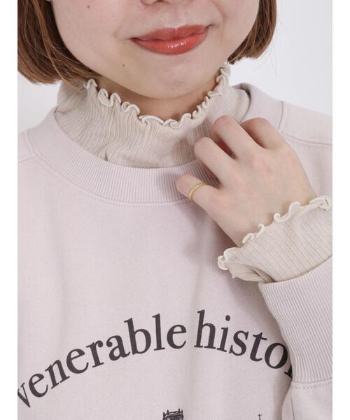 Samansa Mos2（サマンサ モスモス）の「シアーリブ配色メローカットソー（Tシャツ/カットソー・レディース・キナリ/パープル/ピンク/ブラック/グリーン/イエロー・F）」の9枚目の写真