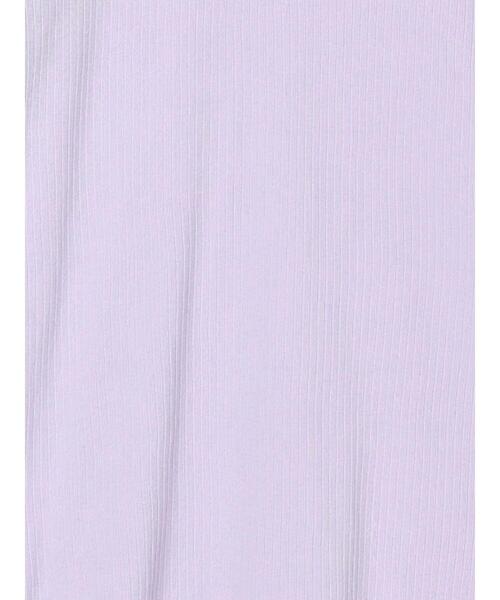 Samansa Mos2（サマンサ モスモス）の「シアーリブ配色メローカットソー（Tシャツ/カットソー・レディース・キナリ/パープル/ピンク/ブラック/グリーン/イエロー・F）」の17枚目の写真