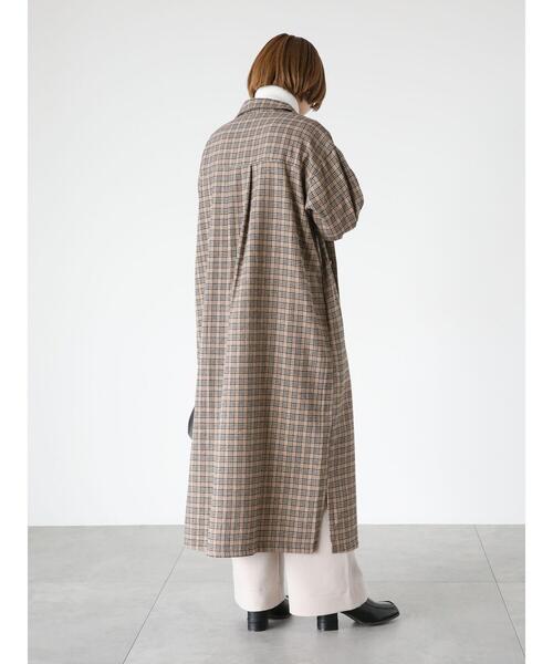 Lugnoncure（ルノンキュール）の「ネルシャツワンピース（ワンピース・レディース・オフホワイト/ブラウン/ブラック・F）」の16枚目の写真