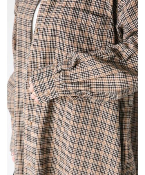 Lugnoncure（ルノンキュール）の「ネルシャツワンピース（ワンピース・レディース・オフホワイト/ブラウン/ブラック・F）」の18枚目の写真