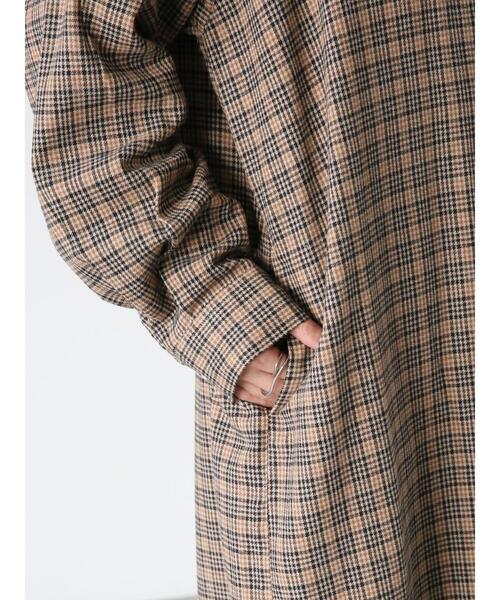 Lugnoncure（ルノンキュール）の「ネルシャツワンピース（ワンピース・レディース・オフホワイト/ブラウン/ブラック・F）」の19枚目の写真