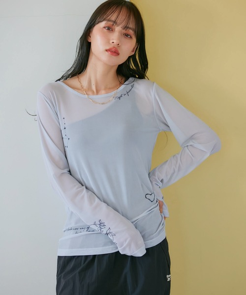 セール】【洗える】シアータトゥートップス（Tシャツ/カットソー