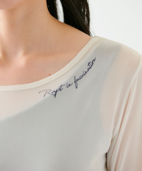VIS(ビス)の「【洗える】シアータトゥートップス(Tシャツ/カットソー・レディース・グレー/ホワイト系その他5/スミクロ・FREE)」の22枚目の写真