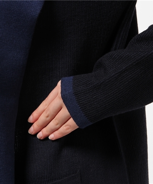 NATURAL BEAUTY BASIC（ナチュラルビューティーベーシック）の「フーデットラップカーディガン（カーディガン/ボレロ・レディース・ダークネイビー/グレー系その他・MEDIUM）」の11枚目の写真