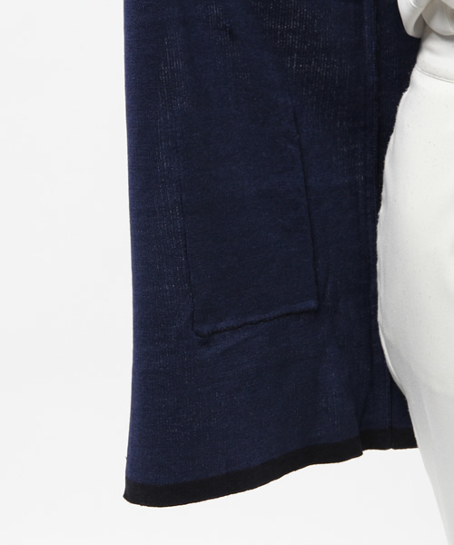 NATURAL BEAUTY BASIC（ナチュラルビューティーベーシック）の「フーデットラップカーディガン（カーディガン/ボレロ・レディース・ダークネイビー/グレー系その他・MEDIUM）」の4枚目の写真