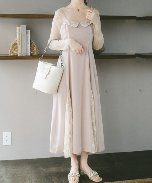 超美品 インゲボルグ レース装飾キャミワンピース インナー付き 9 超美