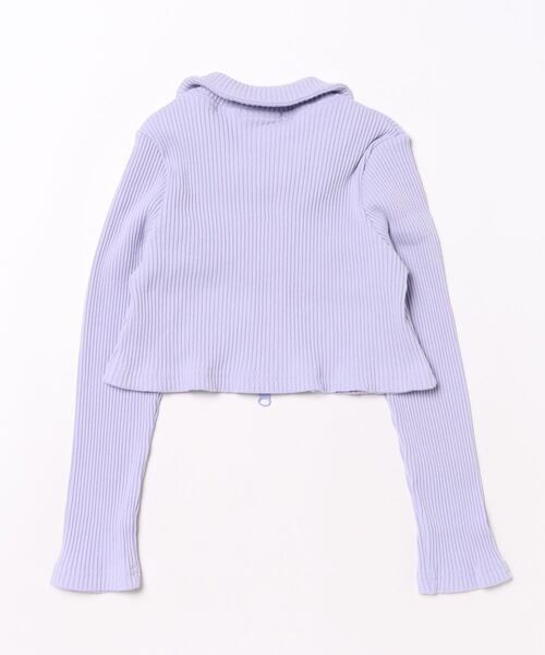 by LOVEiT(バイラビット)の「テレコWジップカーディガン(カーディガン/ボレロ・キッズ・オフホワイト/ブラック/ラベンダー/グリーン・120cm/130cm/140cm/150cm/160cm)」の12枚目の写真