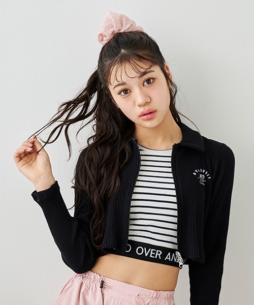 by LOVEiT(バイラビット)の「テレコWジップカーディガン(カーディガン/ボレロ・キッズ・オフホワイト/ブラック/ラベンダー/グリーン・120cm/130cm/140cm/150cm/160cm)」の22枚目の写真