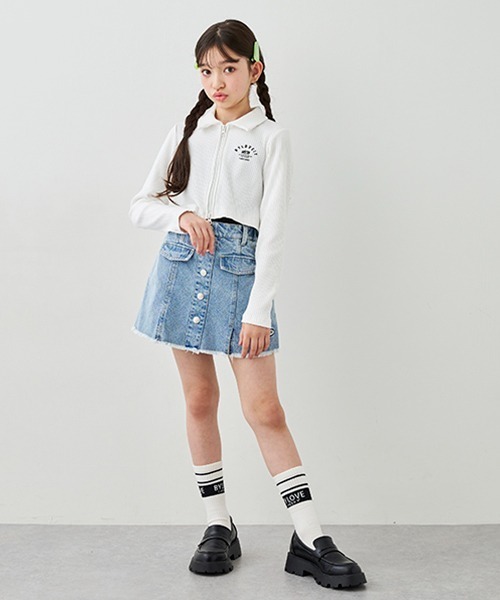 by LOVEiT(バイラビット)の「テレコWジップカーディガン(カーディガン/ボレロ・キッズ・オフホワイト/ブラック/ラベンダー/グリーン・120cm/130cm/140cm/150cm/160cm)」の18枚目の写真