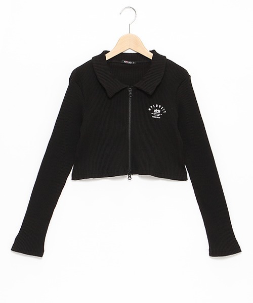 by LOVEiT(バイラビット)の「テレコWジップカーディガン(カーディガン/ボレロ・キッズ・オフホワイト/ブラック/ラベンダー/グリーン・120cm/130cm/140cm/150cm/160cm)」の15枚目の写真