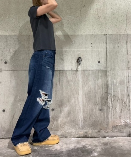 DANKE SCHON（ダンケシェーン）の「【WEB&DEPOT限定】DankeSchon/ダンケシェーン/デストロイデニム/DESTROY DENIM（デニムパンツ・レディース・その他4/その他18/ブラック/グレー・M/L/S/XS）」の7枚目の写真