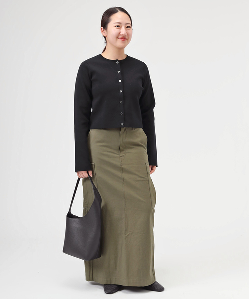 AP STUDIO（エーピーストゥディオ）の「TC クロップドカーディガン（カーディガン/ボレロ・レディース・ブラック/ホワイト・FREE）」の13枚目の写真