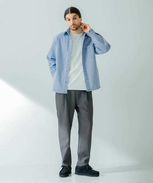 URBAN RESEARCH Sonny Label(アーバンリサーチサニーレーベル)の「ストレッチデニムレギュラーシャツ(シャツ/ブラウス・メンズ・インディゴブルー/ライトインディゴブルー・LARGE/MEDIUM)」の8枚目の写真