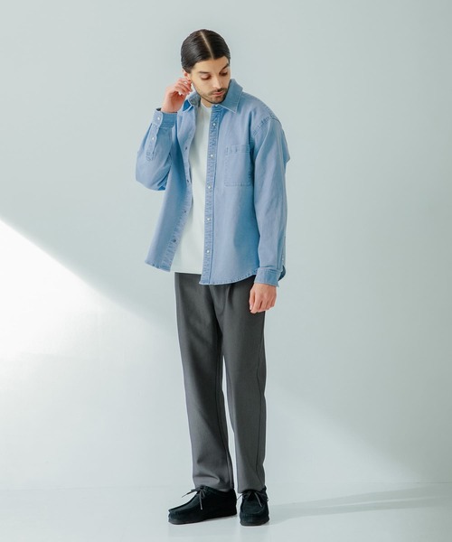 URBAN RESEARCH Sonny Label(アーバンリサーチサニーレーベル)の「ストレッチデニムレギュラーシャツ(シャツ/ブラウス・メンズ・インディゴブルー/ライトインディゴブルー・LARGE/MEDIUM)」の9枚目の写真
