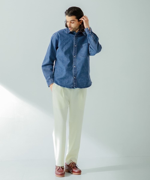 URBAN RESEARCH Sonny Label(アーバンリサーチサニーレーベル)の「ストレッチデニムレギュラーシャツ(シャツ/ブラウス・メンズ・インディゴブルー/ライトインディゴブルー・LARGE/MEDIUM)」の19枚目の写真