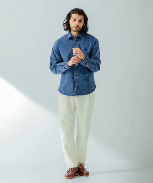 URBAN RESEARCH Sonny Label(アーバンリサーチサニーレーベル)の「ストレッチデニムレギュラーシャツ(シャツ/ブラウス・メンズ・インディゴブルー/ライトインディゴブルー・LARGE/MEDIUM)」の20枚目の写真