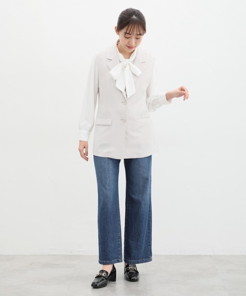 Honeys（ハニーズ）の「テーラードジレ（ベスト・レディース・ネイビー/ベージュ/ブラック/ライトベージュ・M/L/LL/S）」の7枚目の写真