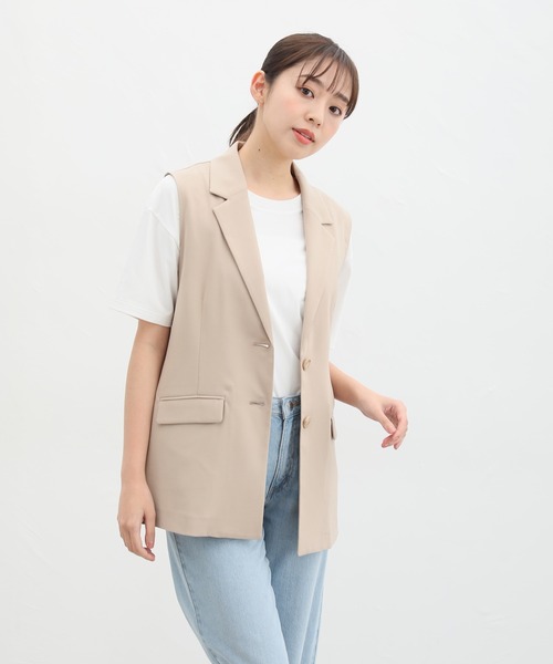 Honeys（ハニーズ）の「テーラードジレ（ベスト・レディース・ネイビー/ベージュ/ブラック/ライトベージュ・M/L/LL/S）」の19枚目の写真