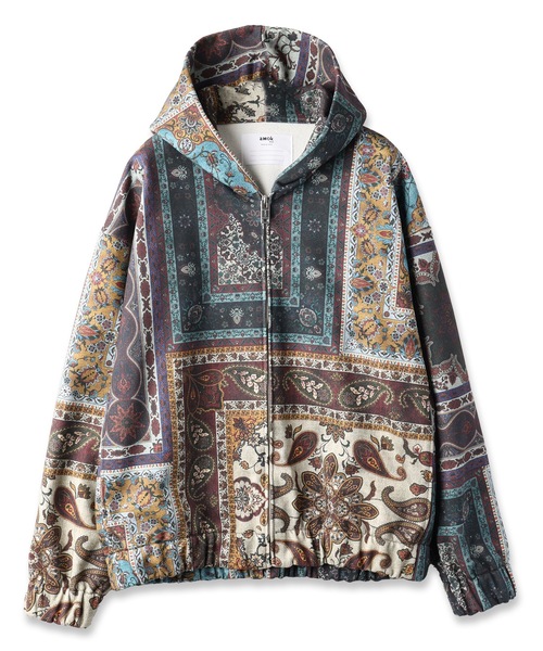amok（アモク）の「PERSIAN PRINTED ZIPUP HOODIE（パーカー・メンズ・ブラック/マルチ・S/M/L）」の2枚目の写真