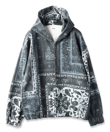 PERSIAN PRINTED ZIPUP HOODIE
